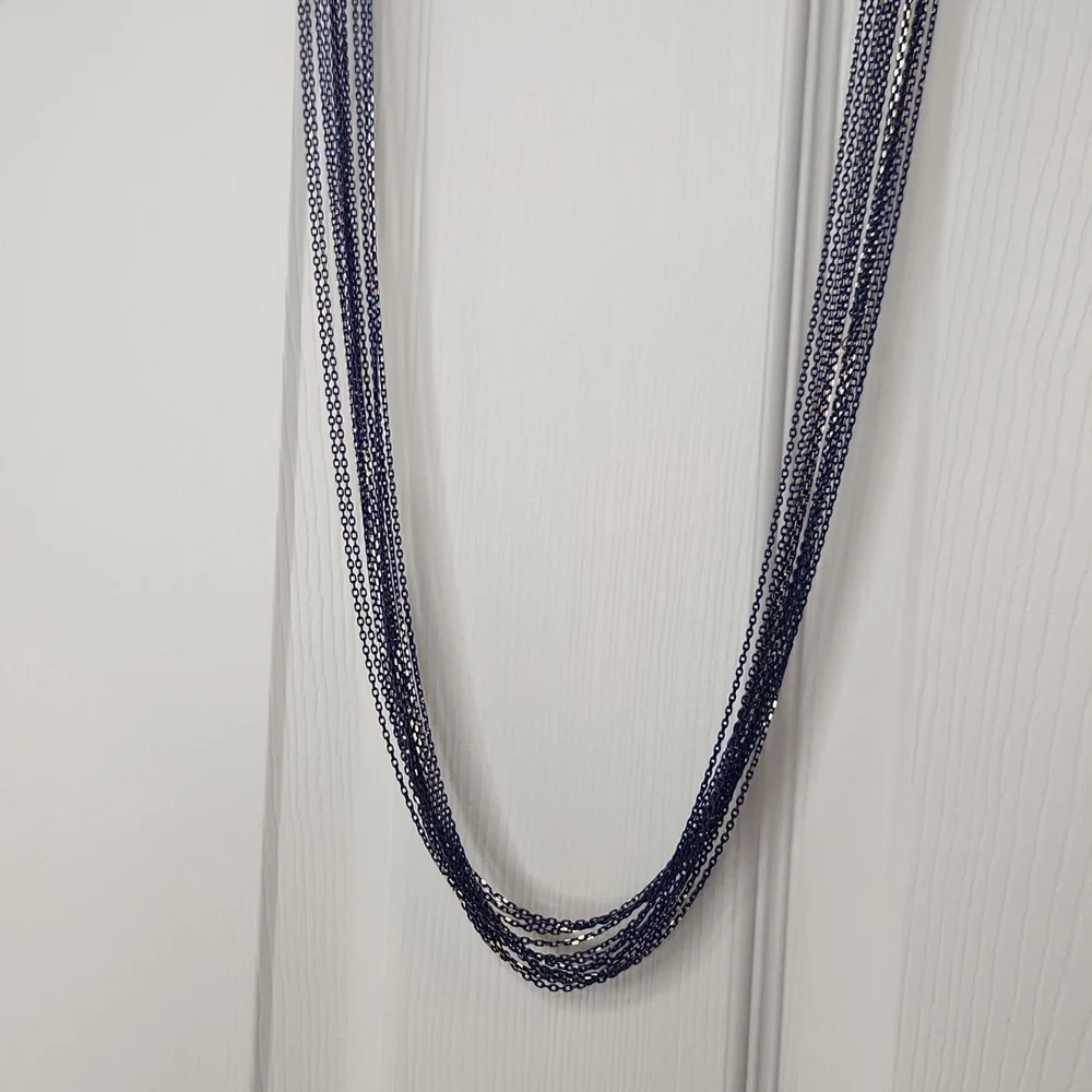 Cara NY necklace blue gold shimmer flex multi-strand